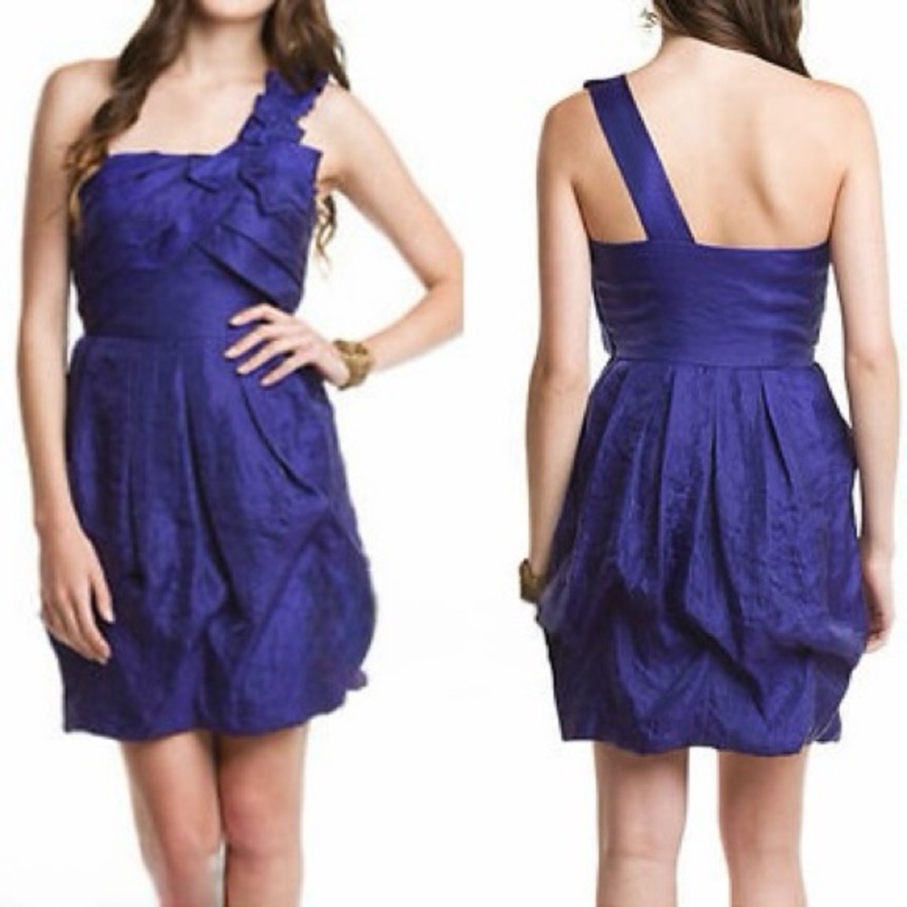 Max & Cleo One Shoulder Cocktail Dress Purple Size 8